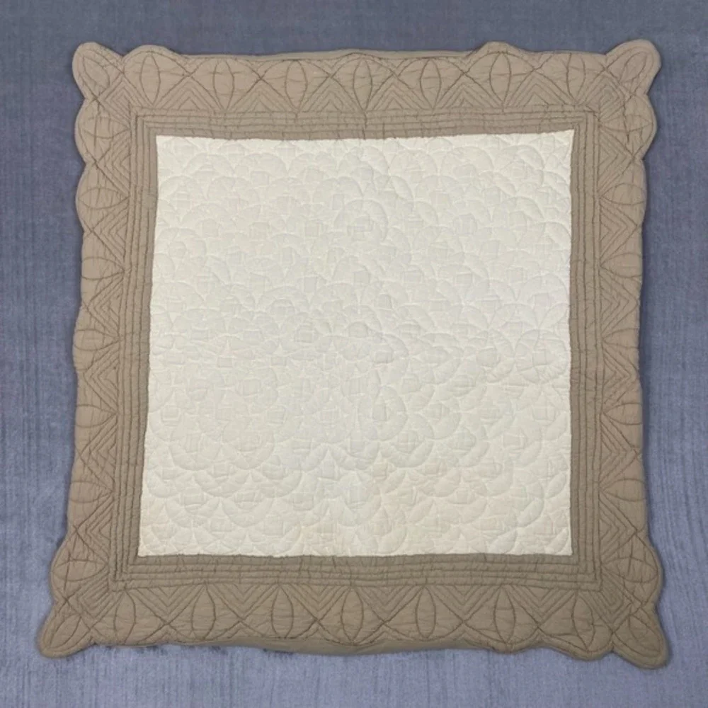 Restoration Hardware Euro Sham 26x26 Shabby Chic Boutis Quilted Cotton India‎